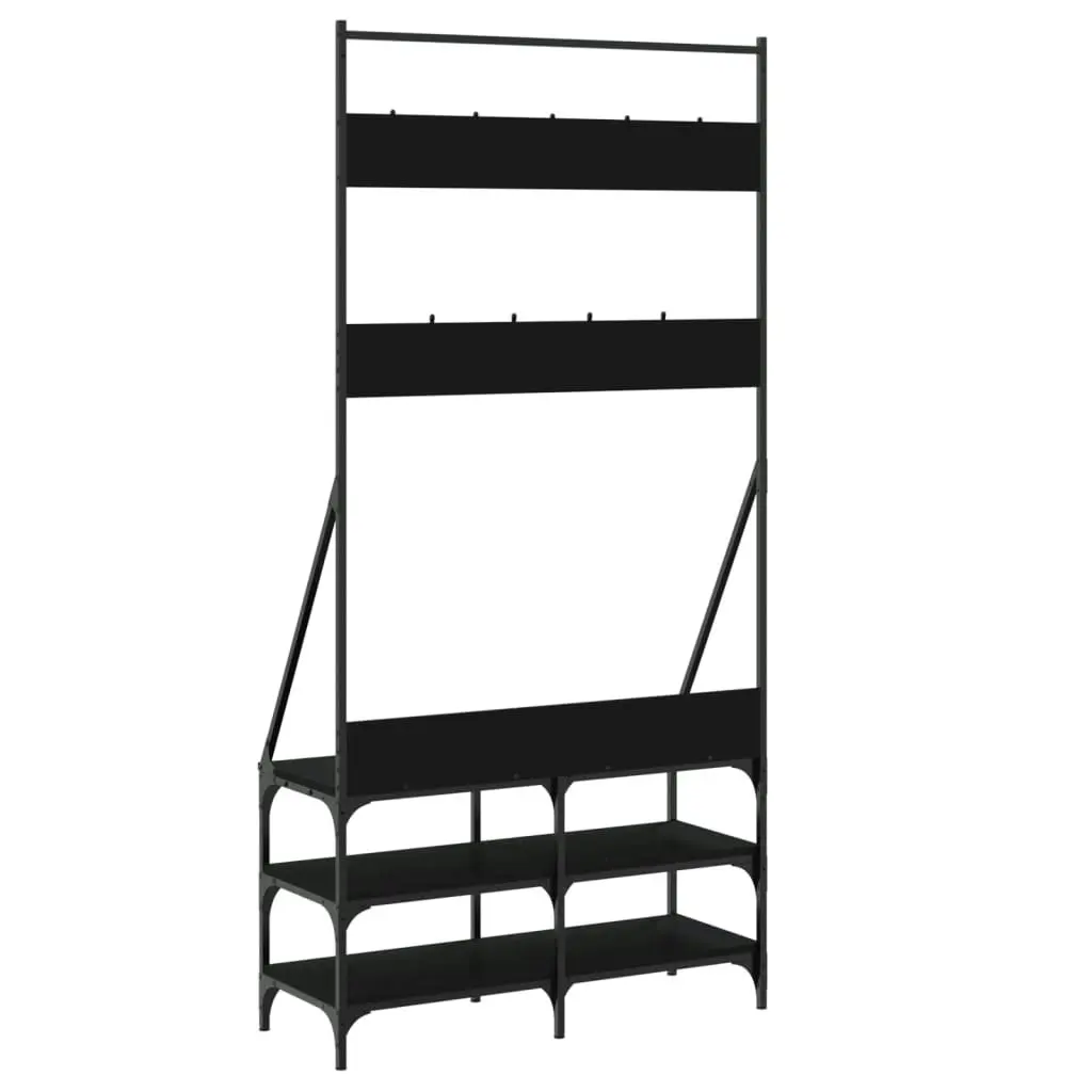 Clothes Rack with Shoe Storage Black 90x34x184 cm 837832