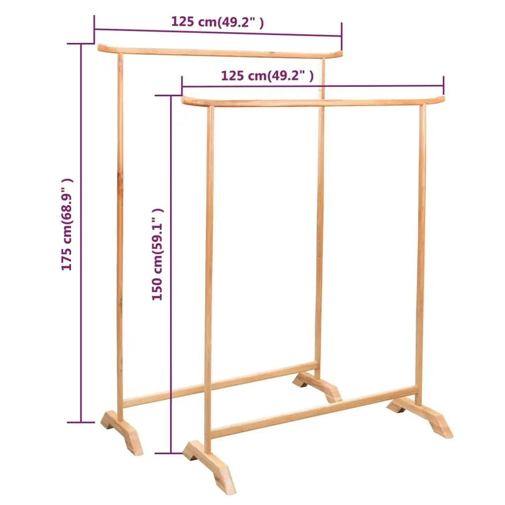 Clothes Racks 2 pcs Solid Oak Wood 247047