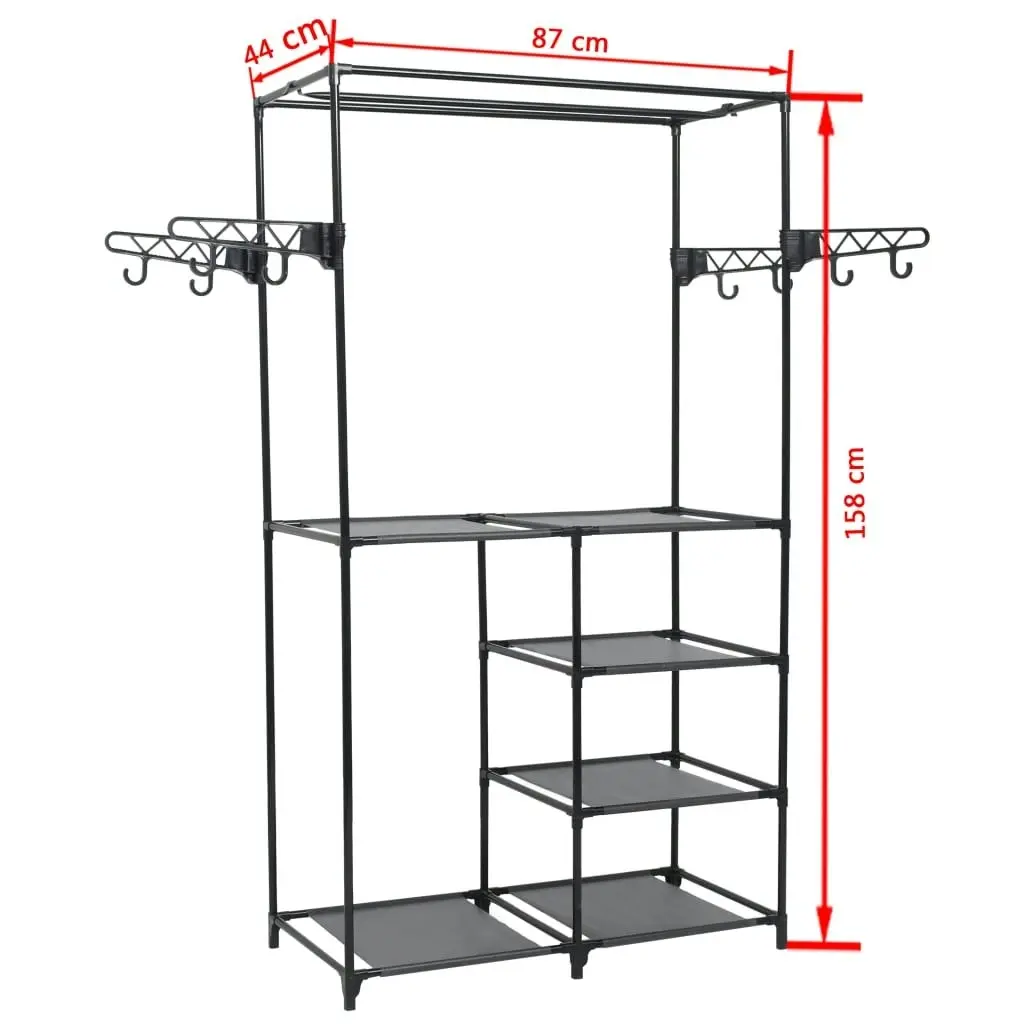 Clothes Rack Steel and Non-woven Fabric 87x44x158 cm Black 245744