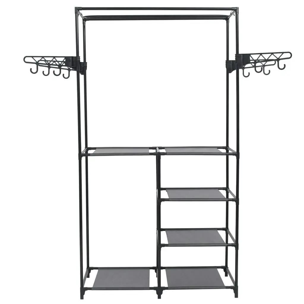 Clothes Rack Steel and Non-woven Fabric 87x44x158 cm Black 245744