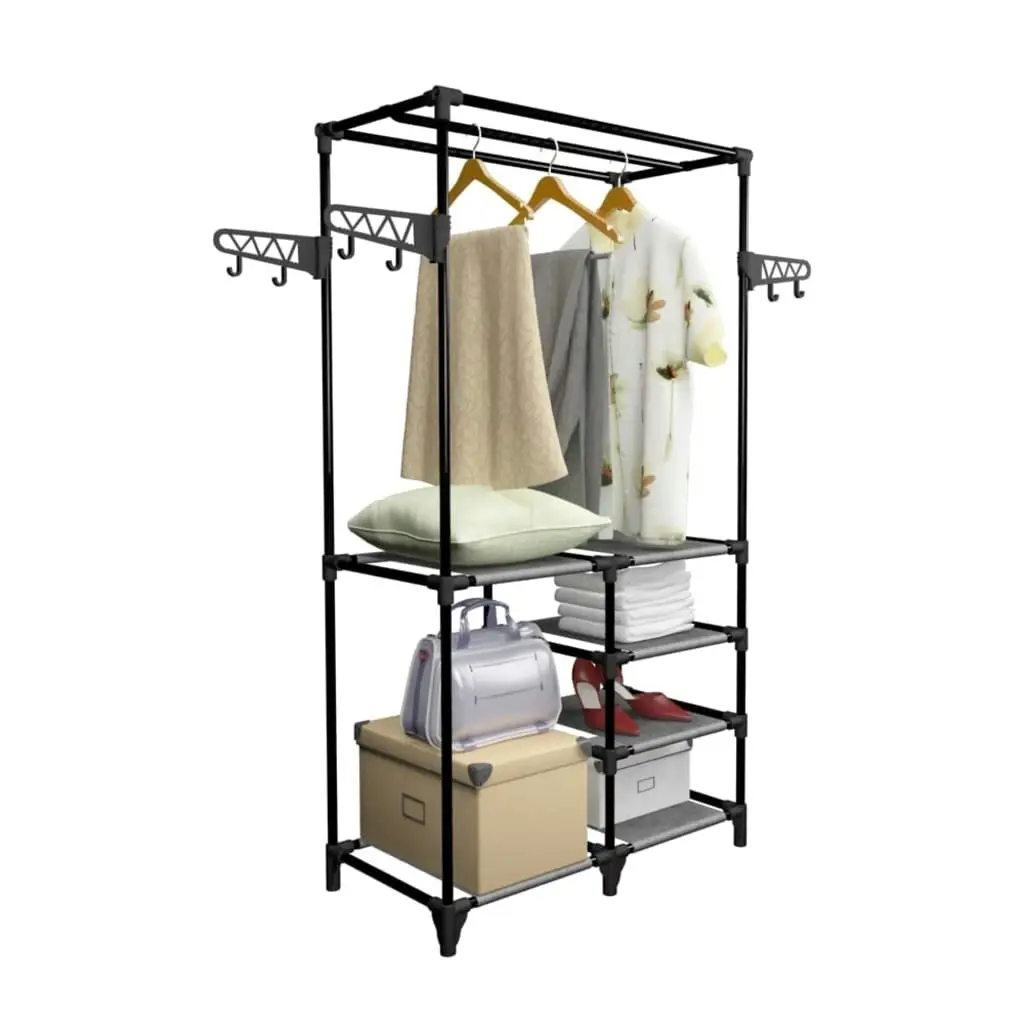 Clothes Rack Steel and Non-woven Fabric 87x44x158 cm Black 245744