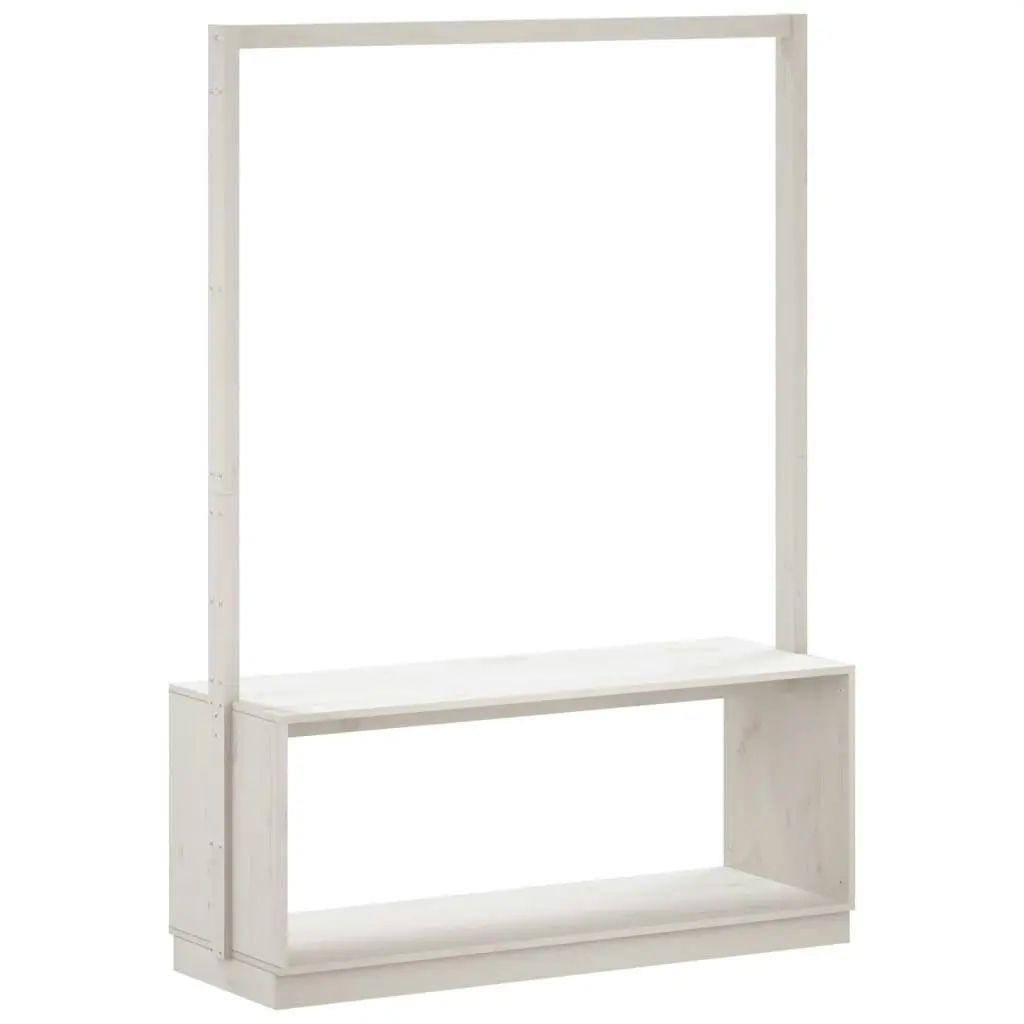 Clothes Rack with Shoe Storage White 113x40x157.5 cm Solid Wood Pine 832330