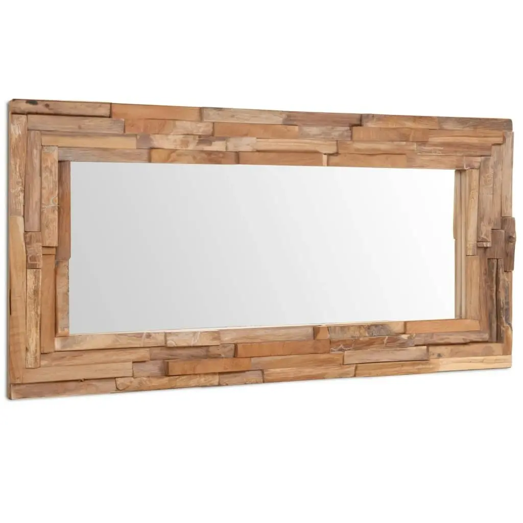 Decorative Mirror Teak 120x60 cm Rectangular 244564