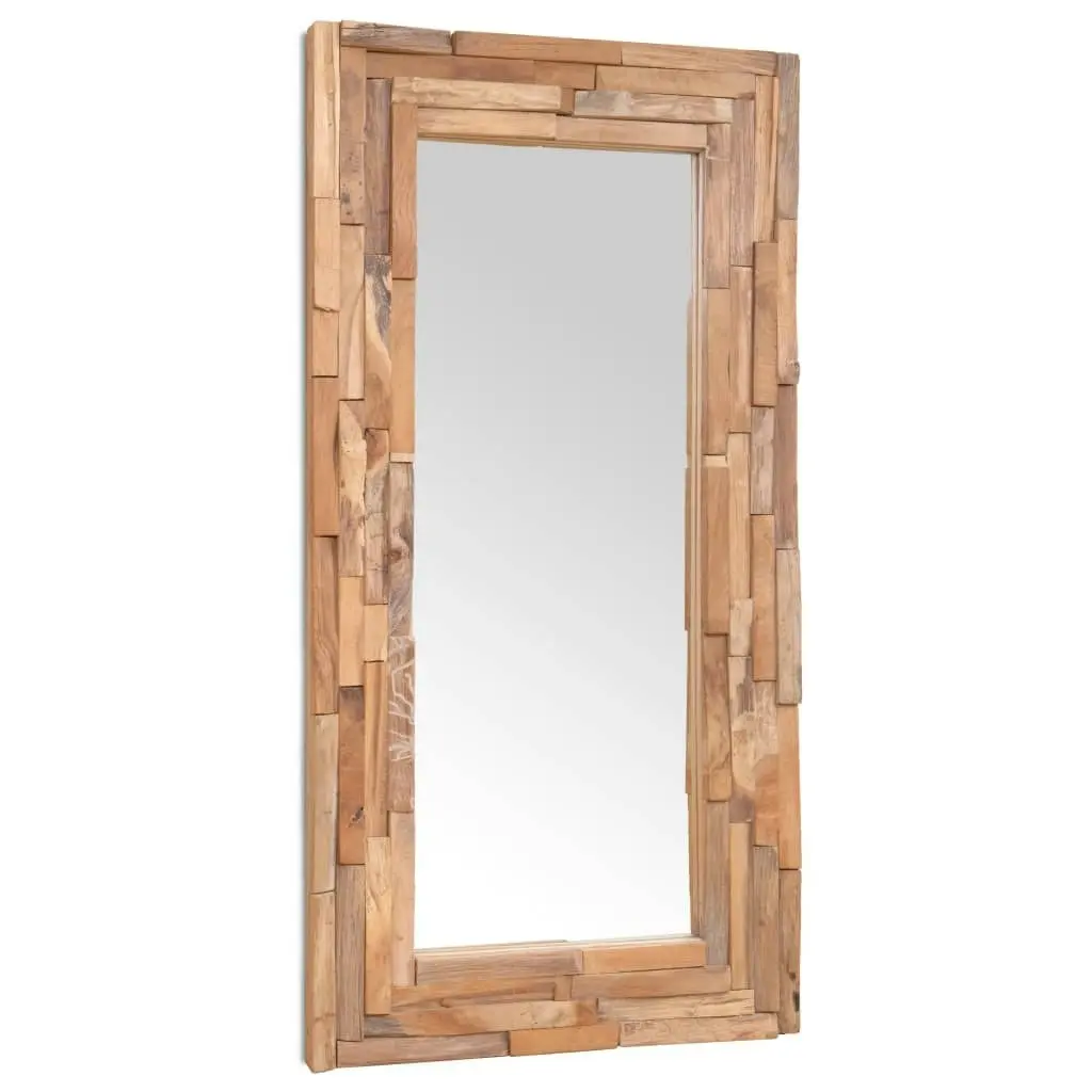 Decorative Mirror Teak 120x60 cm Rectangular 244564