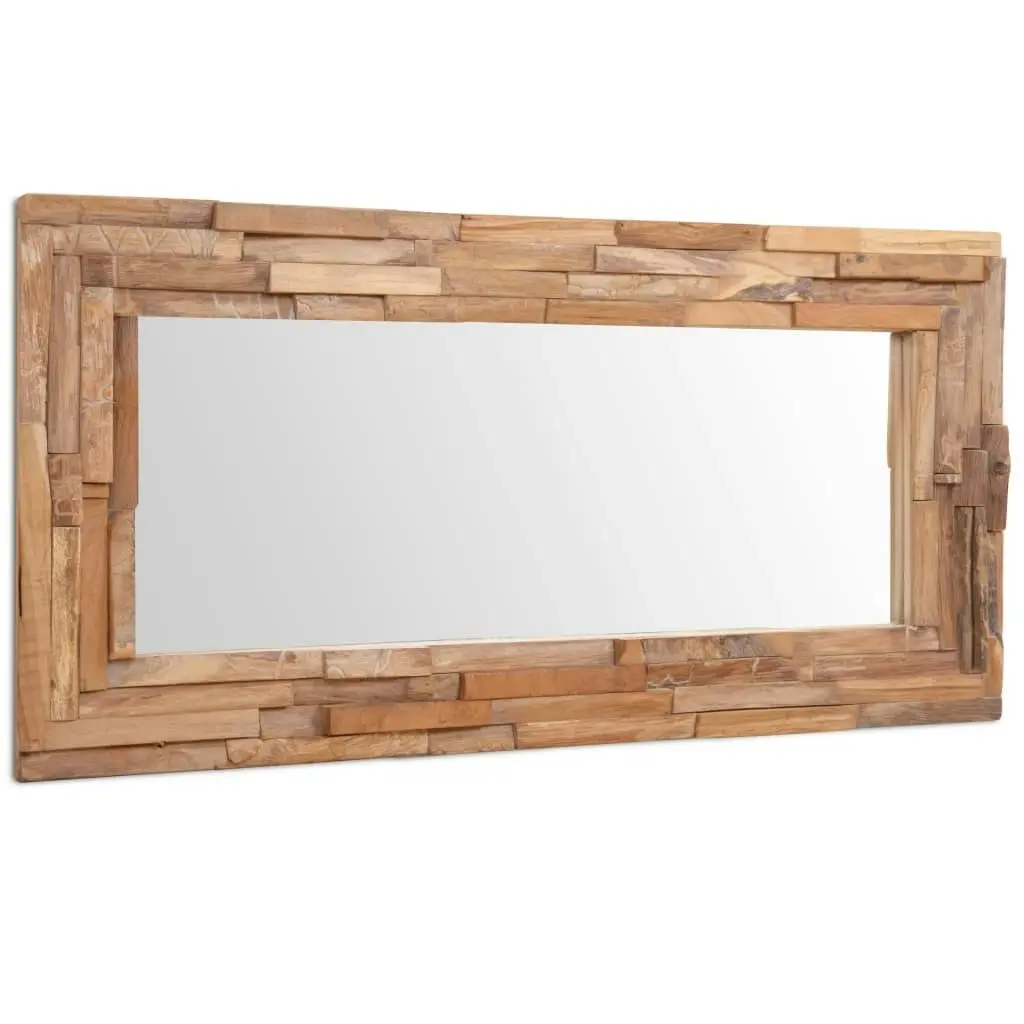 Decorative Mirror Teak 120x60 cm Rectangular 244564