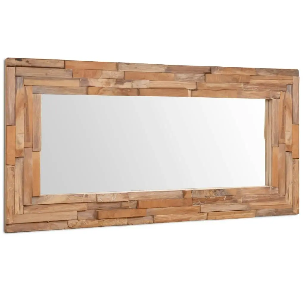 Decorative Mirror Teak 120x60 cm Rectangular 244564