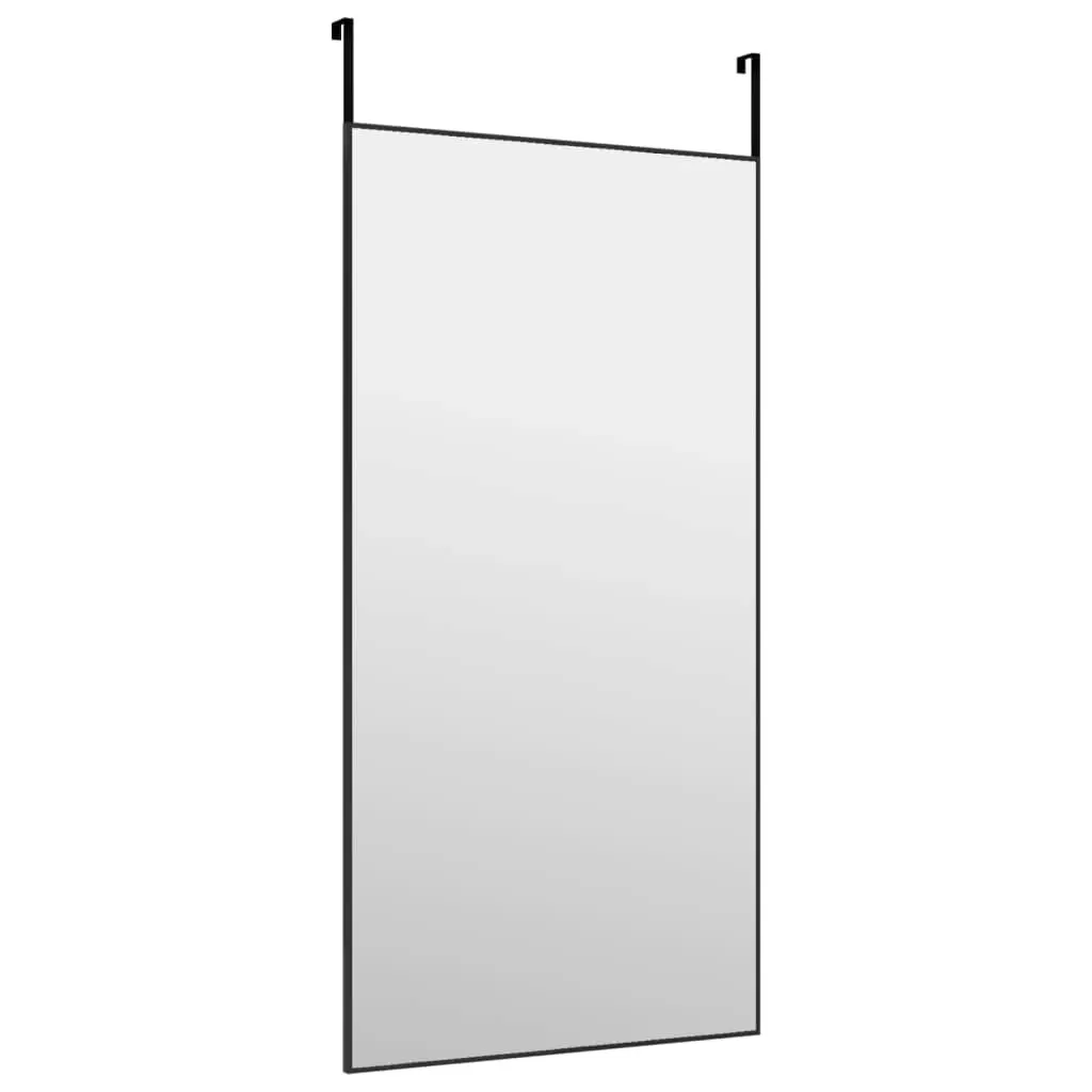 Door Mirror Black 50x100 cm Glass and Aluminium 327411