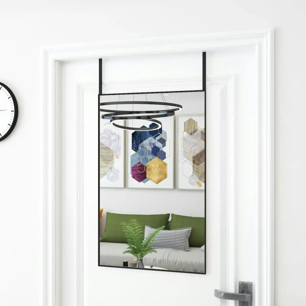 Door Mirror Black 50x80 cm Glass and Aluminium 327410