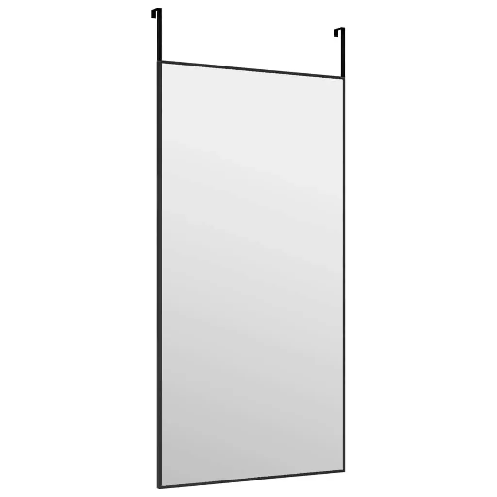 Door Mirror Black 40x80 cm Glass and Aluminium 327407