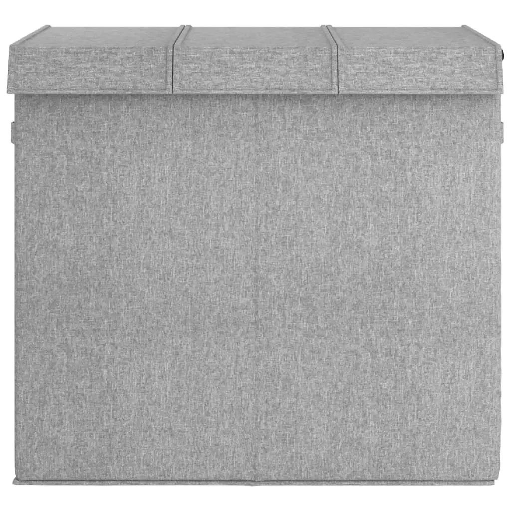 Foldable Laundry Hamper Grey 64.5x34.5x59 cm Faux Linen Fabric 351041