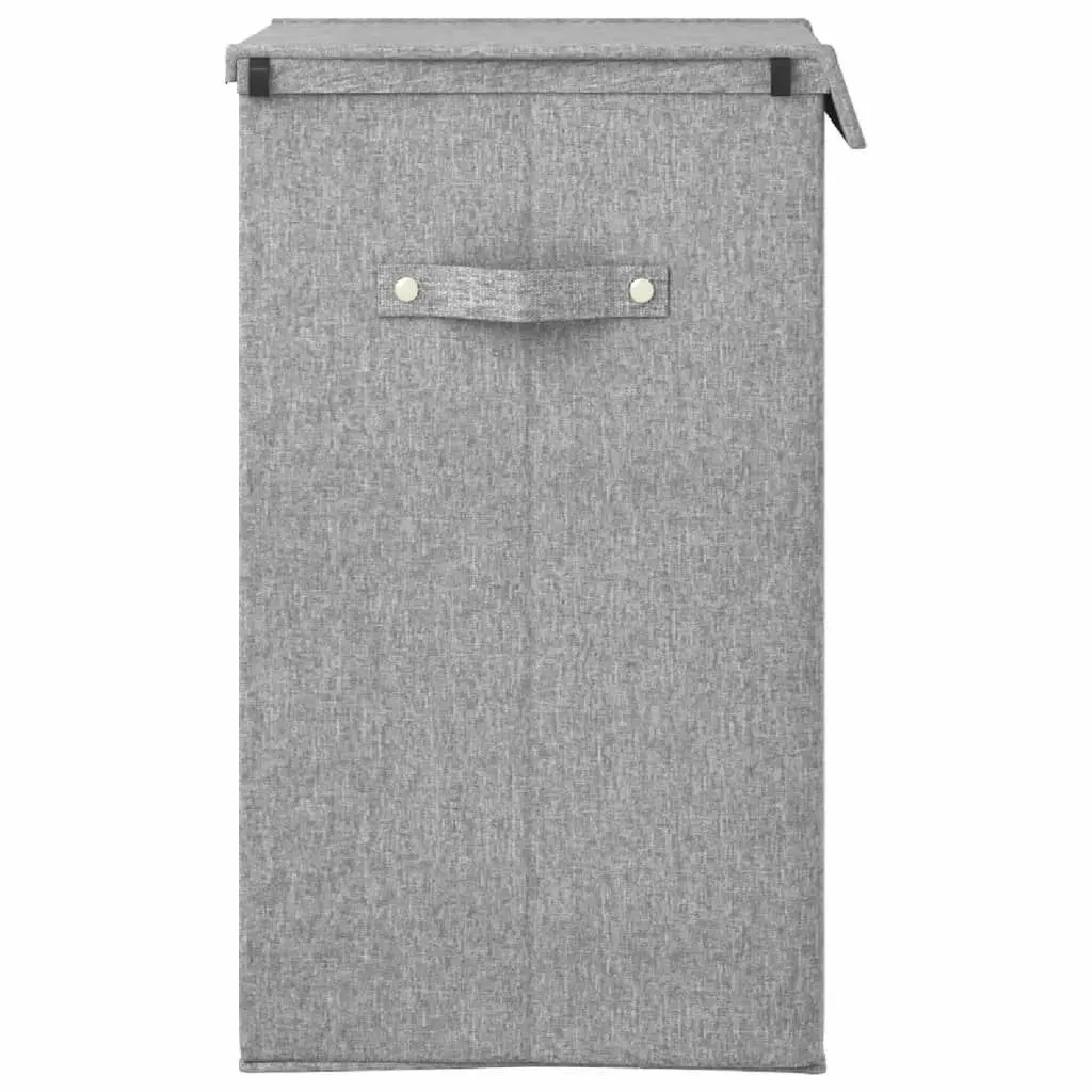 Foldable Laundry Hamper Grey 26x34.5x59.5 cm Faux Linen Fabric 351039