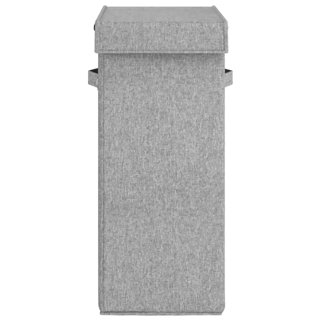 Foldable Laundry Hamper Grey 26x34.5x59.5 cm Faux Linen Fabric 351039