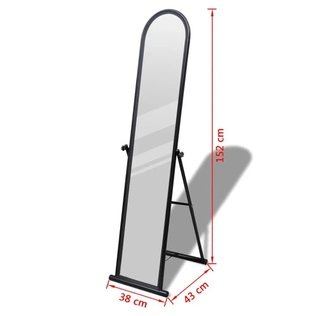 Free Standing Floor Mirror Full Length Rectangular Black 240579