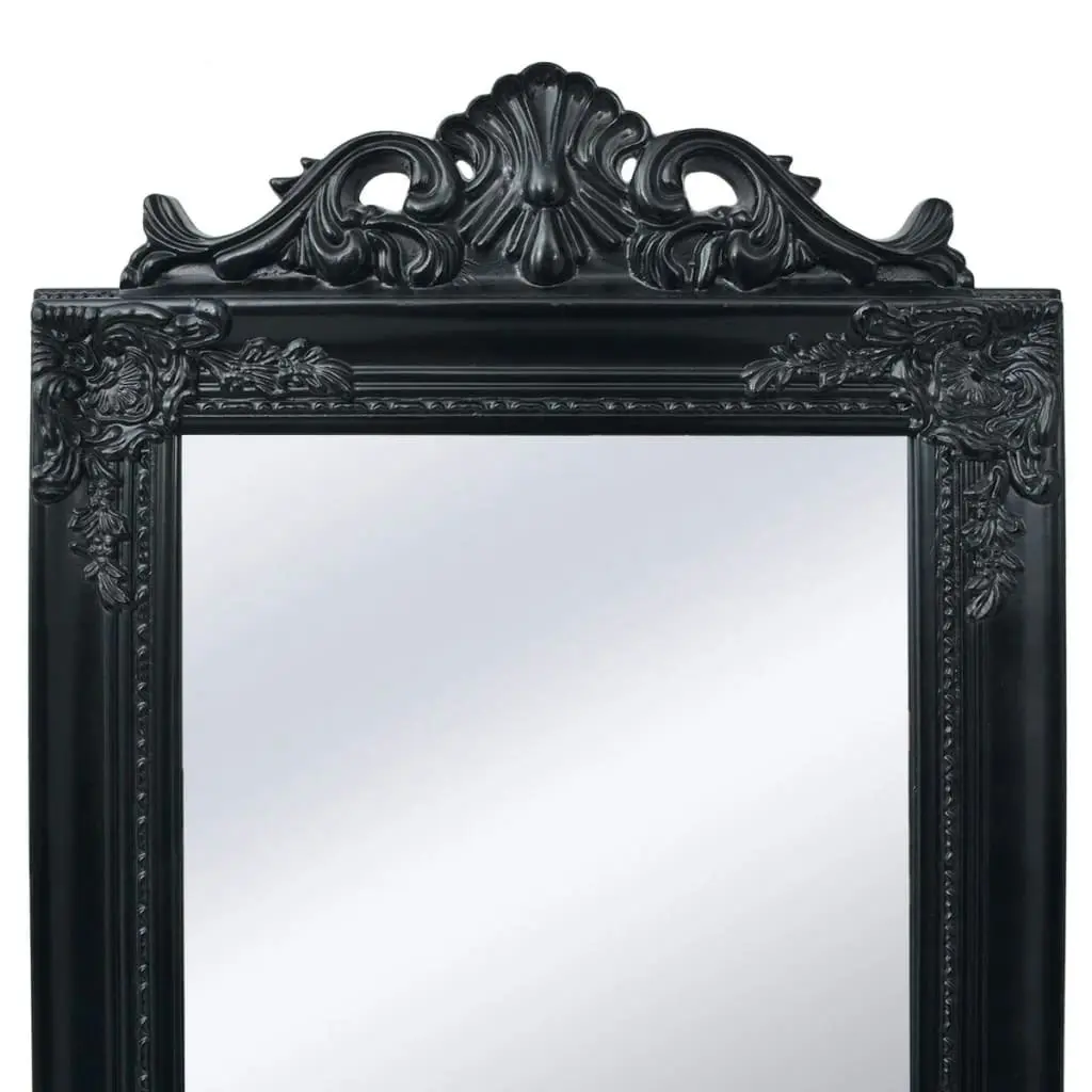 Free-Standing Mirror Baroque Style 160x40 cm Black 243694