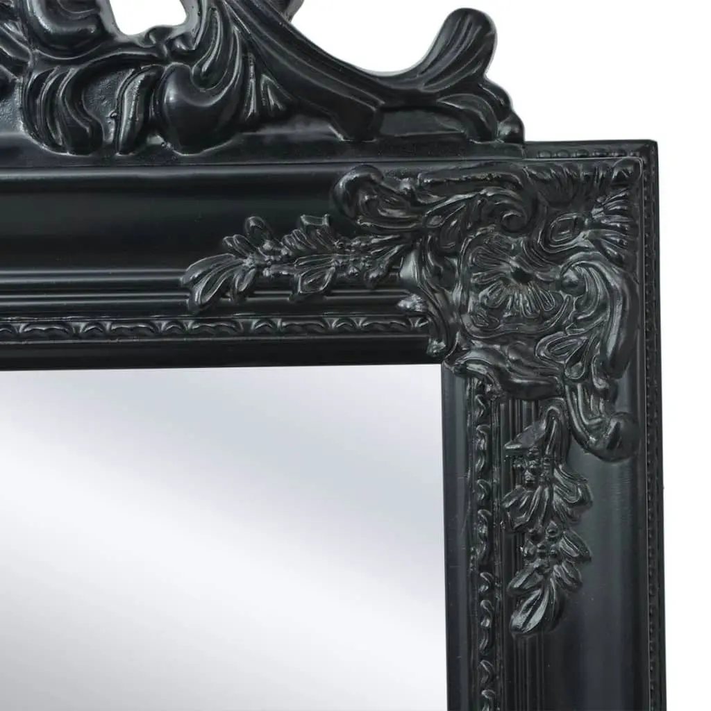 Free-Standing Mirror Baroque Style 160x40 cm Black 243694