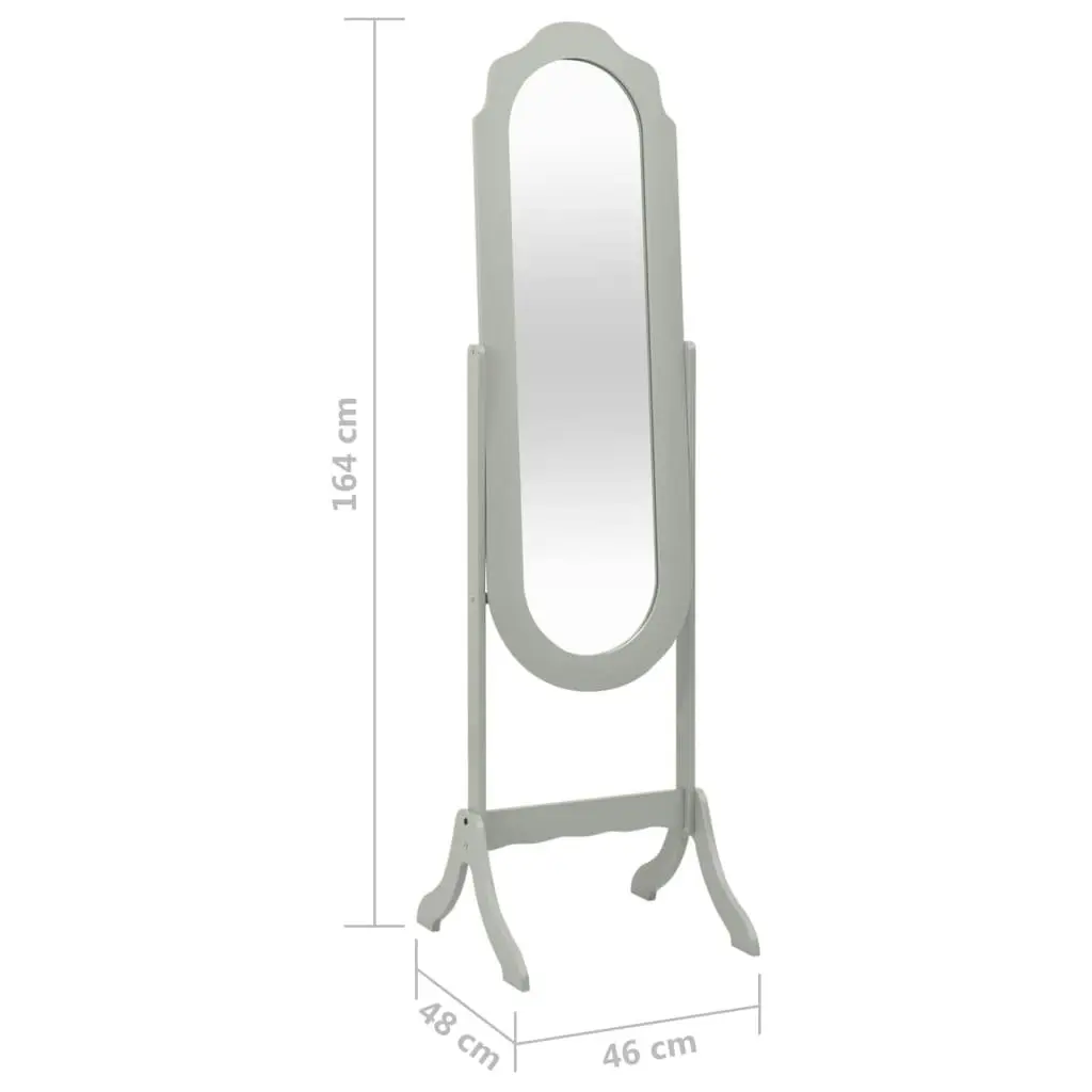 Free Standing Mirror Grey 46x48x164 cm 323965