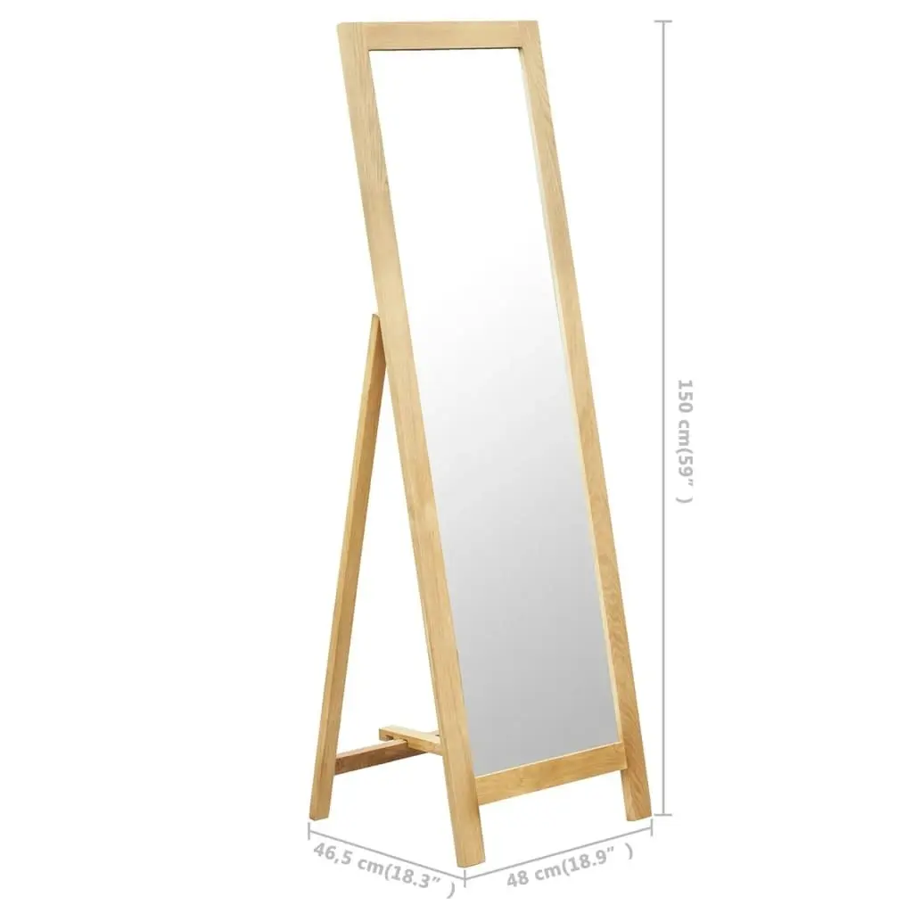 Freestanding Mirror 48x46.5x150 cm Solid Oak Wood 247454