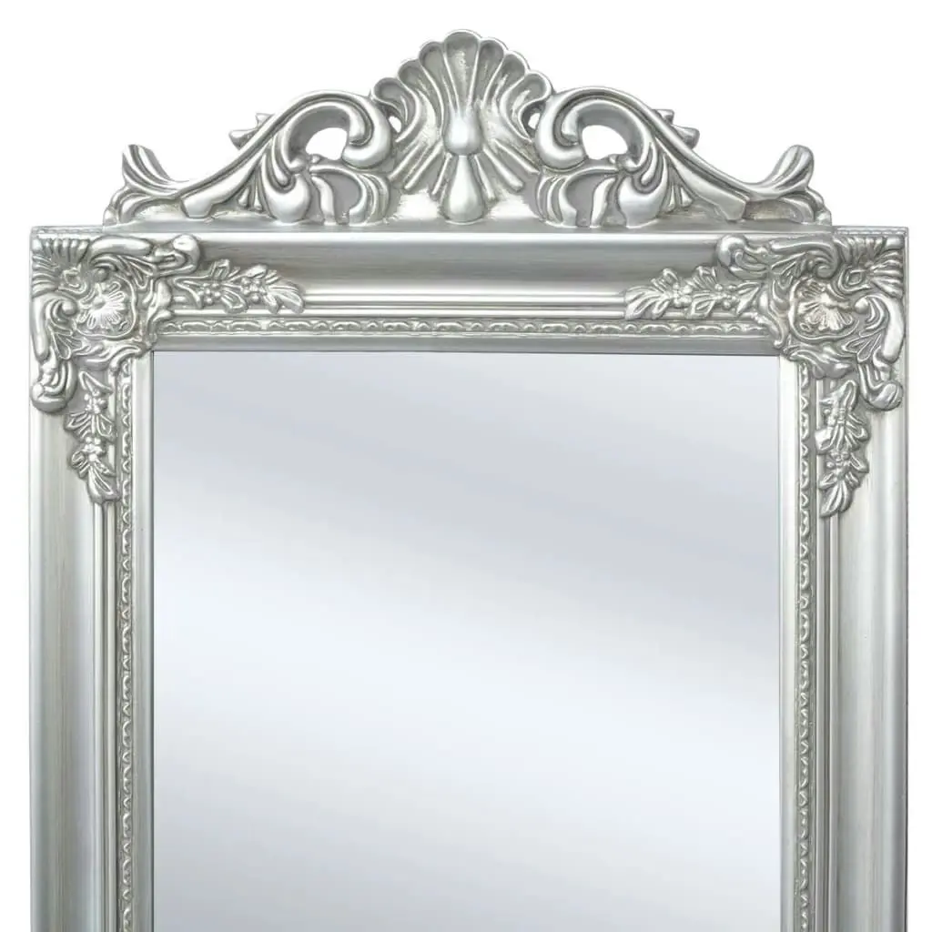 Free-Standing Mirror Baroque Style 160x40 cm Silver 243693