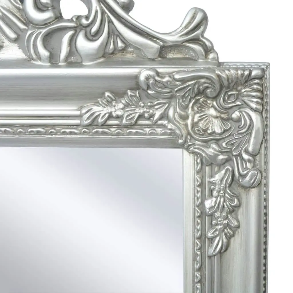 Free-Standing Mirror Baroque Style 160x40 cm Silver 243693