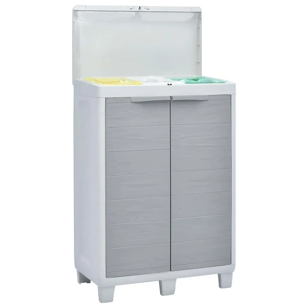 Garden Dustbin with 3 Bags Light Grey 65x38x102 cm 45671