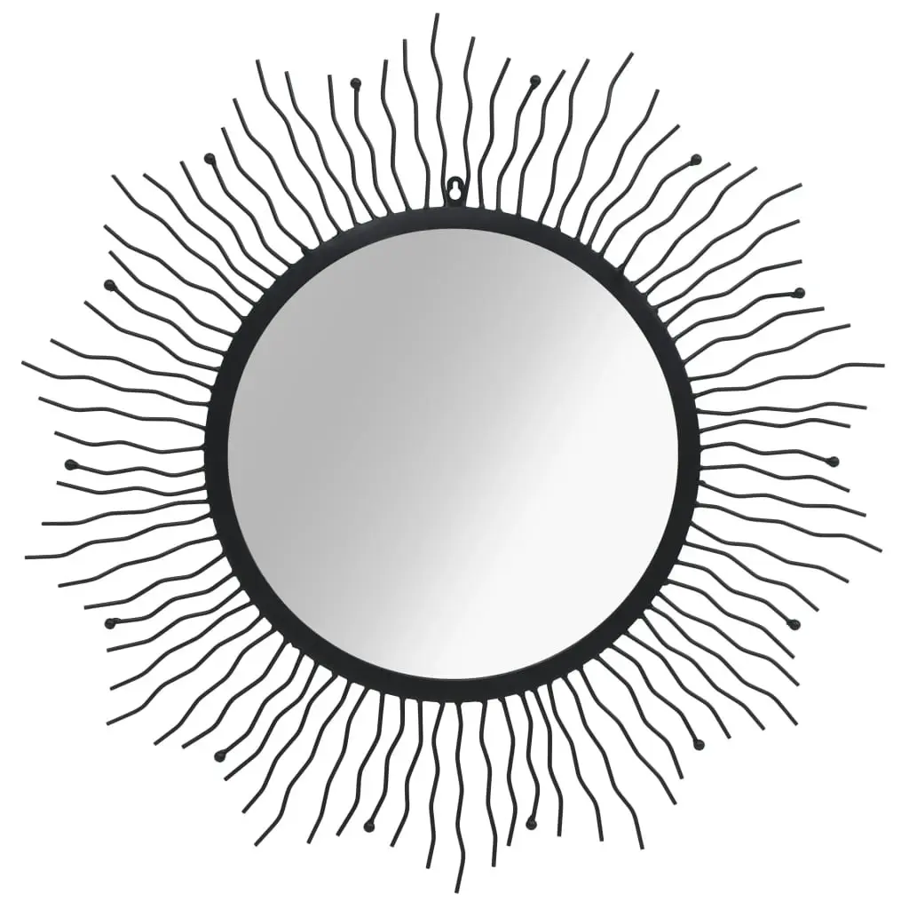 Garden Wall Mirror Sunburst 80 cm Black 275612