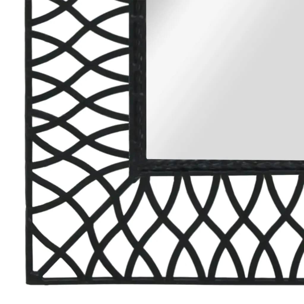 Garden Wall Mirror Arched 50x80 cm Black 275607