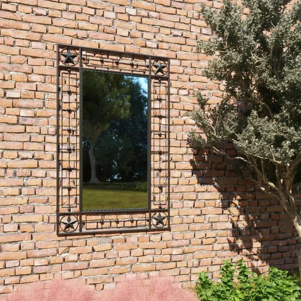 Garden Wall Mirror Rectangular 50x80 cm Black 275613