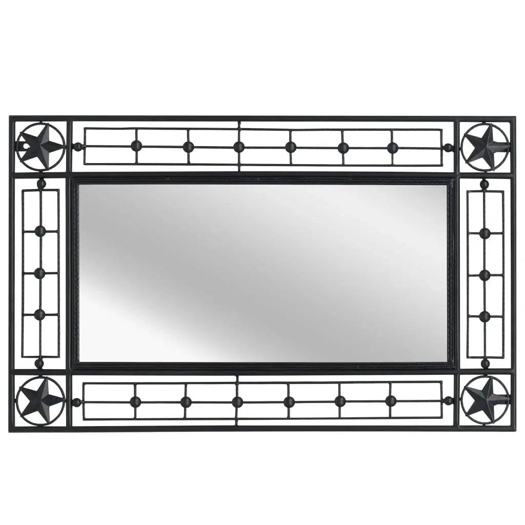 Garden Wall Mirror Rectangular 50x80 cm Black 275613