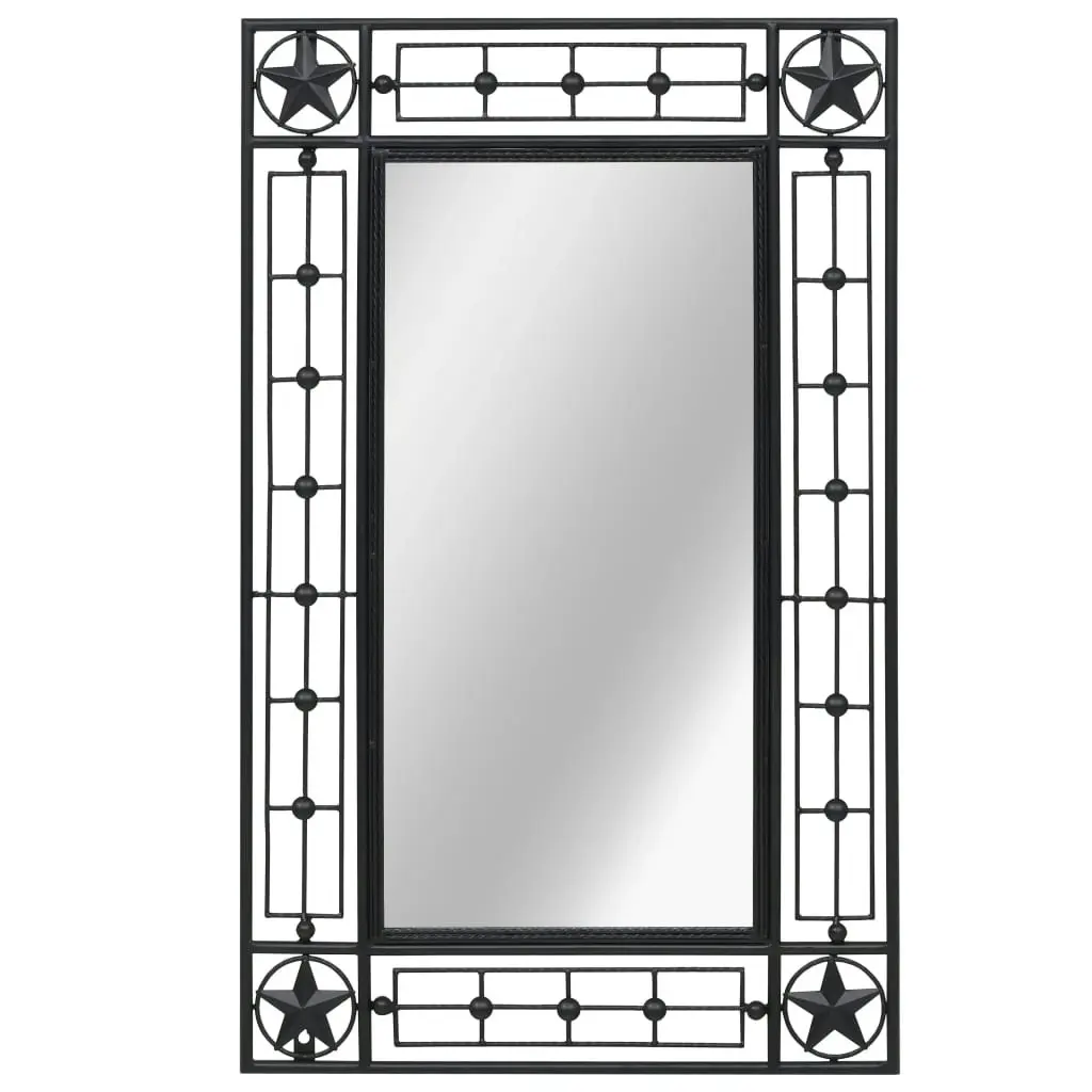 Garden Wall Mirror Rectangular 50x80 cm Black 275613