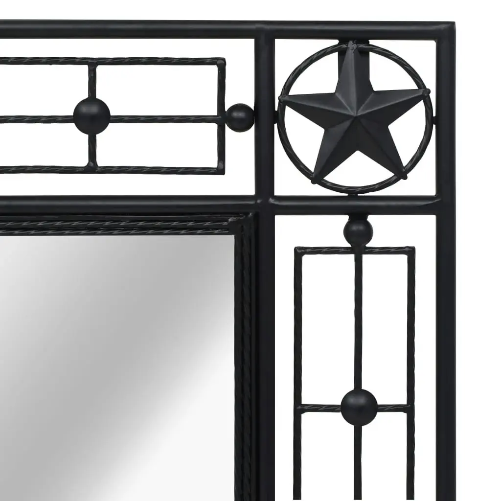 Garden Wall Mirror Rectangular 50x80 cm Black 275613