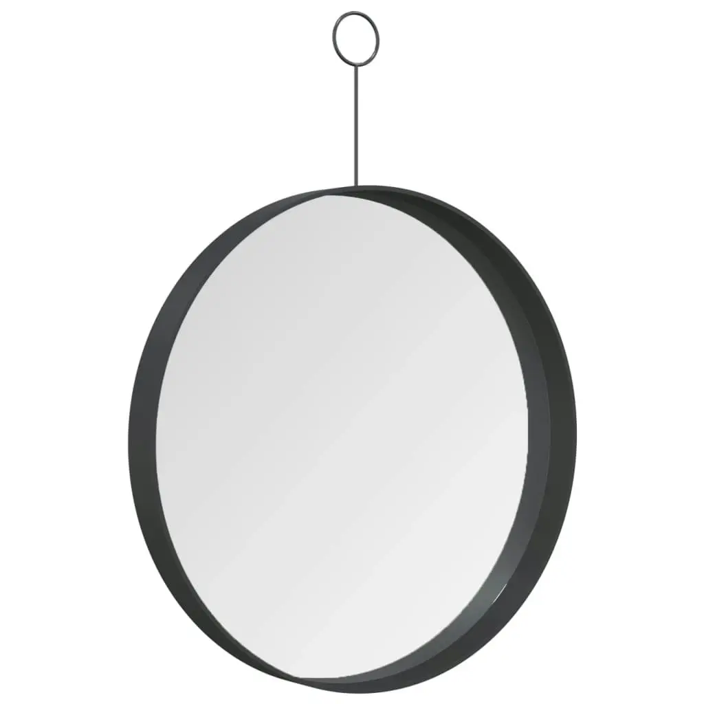 Hanging Mirror with Hook Black 30 cm 322307