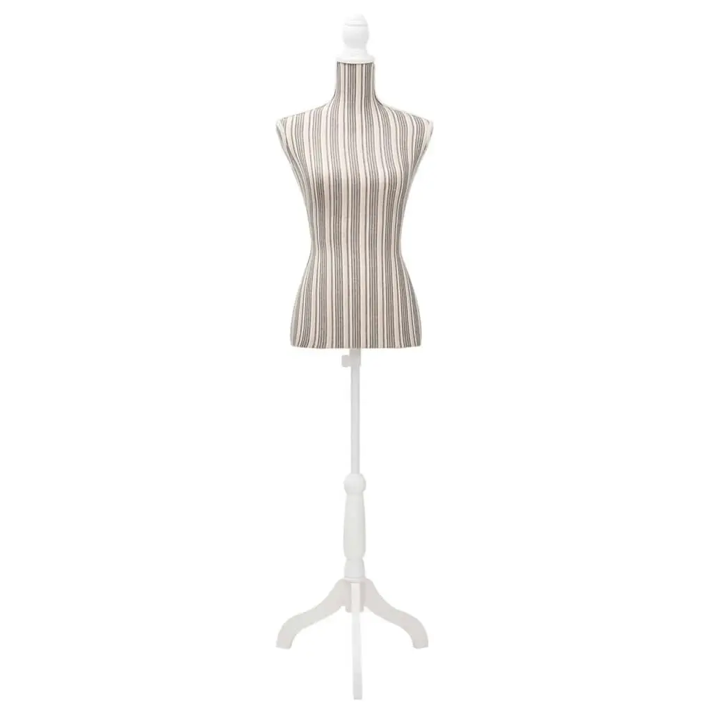 Ladies Bust Display Mannequin Linen With Stripes 30031