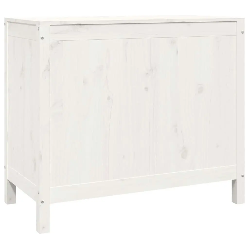 Laundry Box White 88.5x44x76 cm Solid Wood Pine 823580