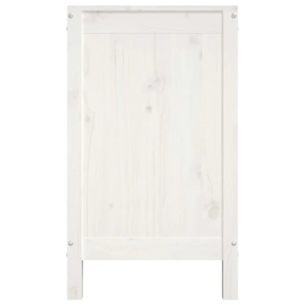 Laundry Box White 88.5x44x76 cm Solid Wood Pine 823580