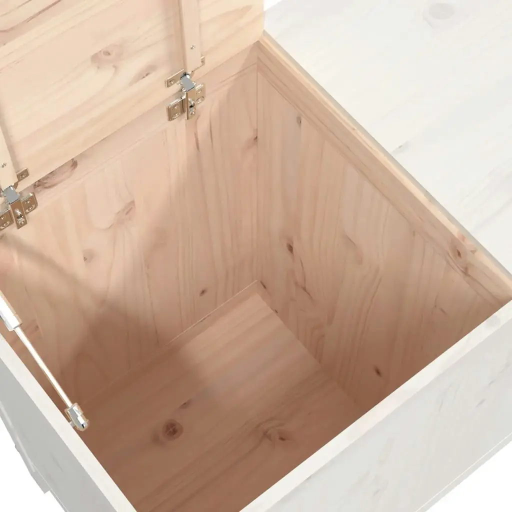 Laundry Box White 88.5x44x76 cm Solid Wood Pine 823580