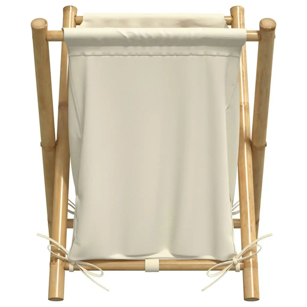 Laundry Basket Cream White 45x55x63.5 cm Bamboo 368035