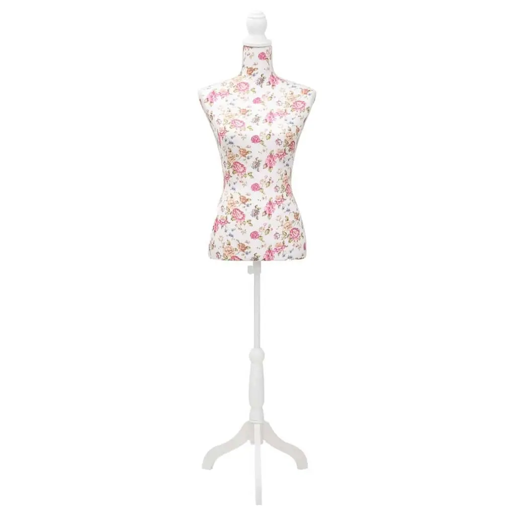 Ladies Bust Display Mannequin Cotton White With Rose 30030