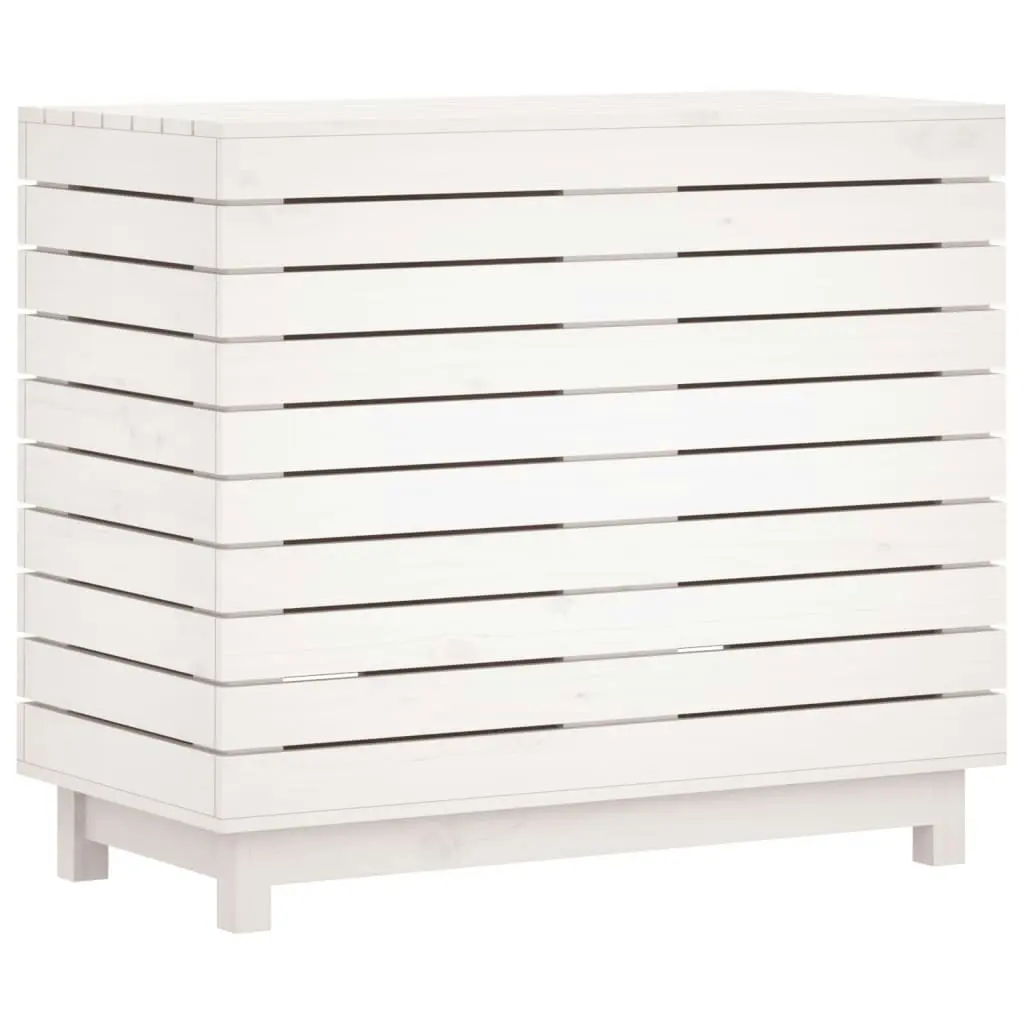 Laundry Basket White 88.5x44x76 cm Solid Wood Pine 832324