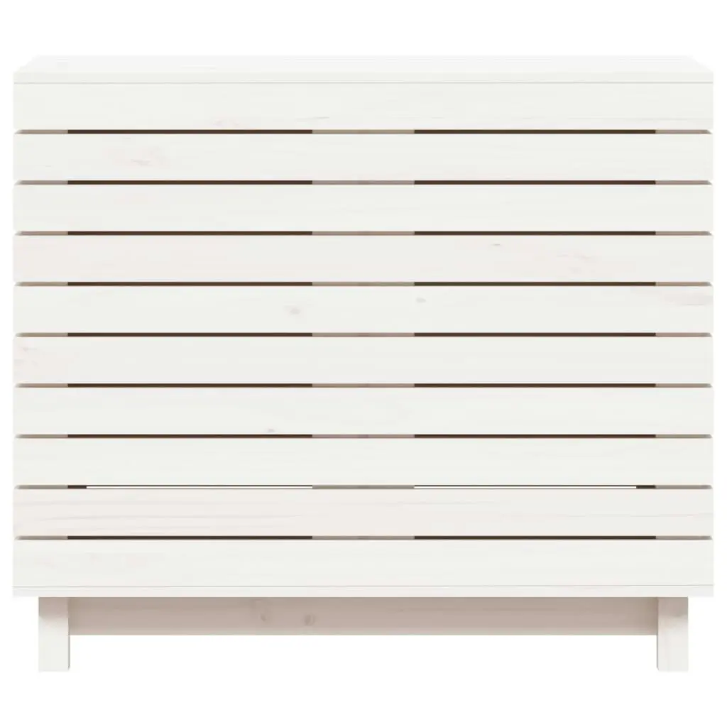 Laundry Basket White 88.5x44x76 cm Solid Wood Pine 832324