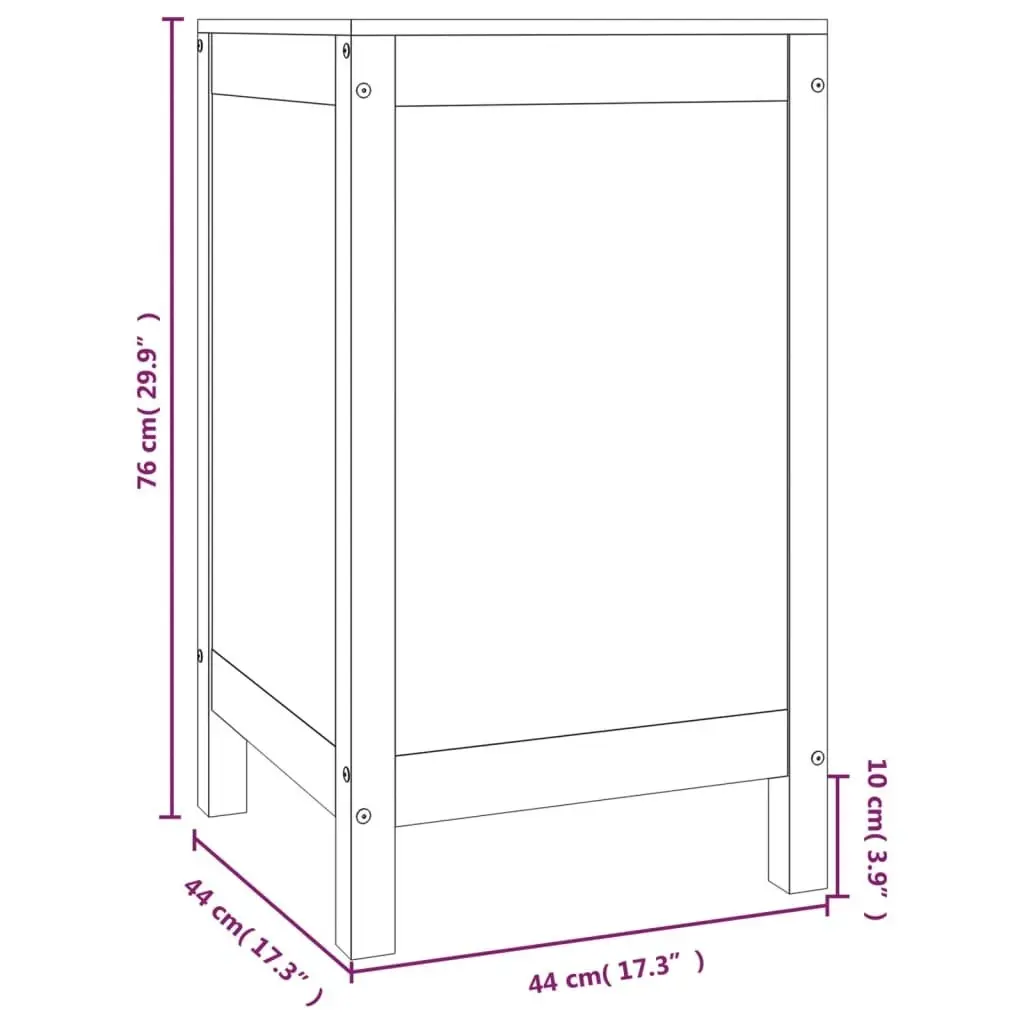 Laundry Box 44x44x76 cm Solid Wood Pine 823574