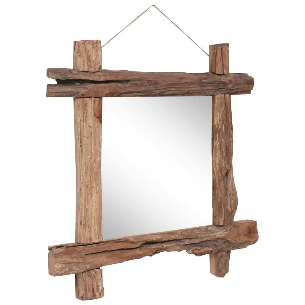 Log Mirror Natural 70x70 cm Solid Reclaimed Wood 283934