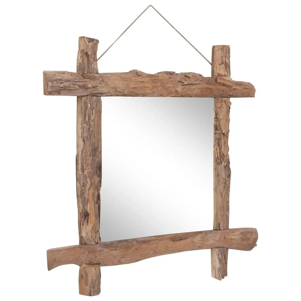 Log Mirror Natural 70x70 cm Solid Reclaimed Wood 283934