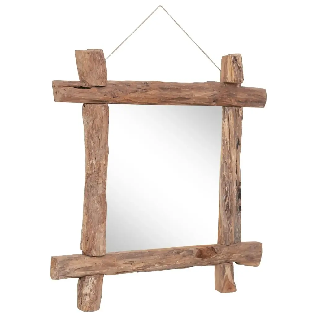 Log Mirror Natural 70x70 cm Solid Reclaimed Wood 283934