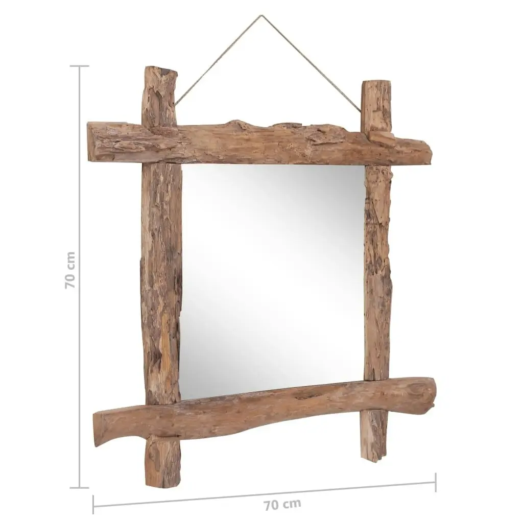 Log Mirror Natural 70x70 cm Solid Reclaimed Wood 283934