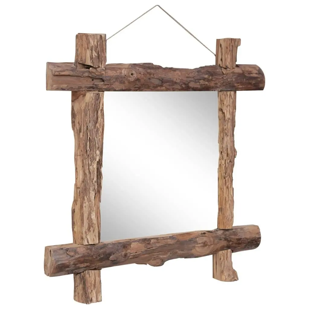 Log Mirror Natural 70x70 cm Solid Reclaimed Wood 283934