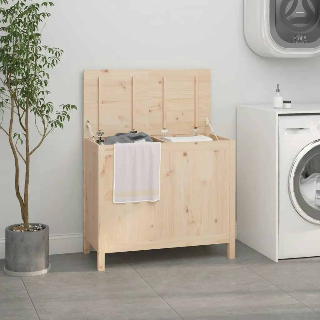 Laundry Box 88.5x44x76 cm Solid Wood Pine 823579