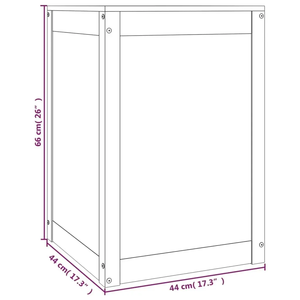 Laundry Box White 44x44x66 cm Solid Wood Pine 823565