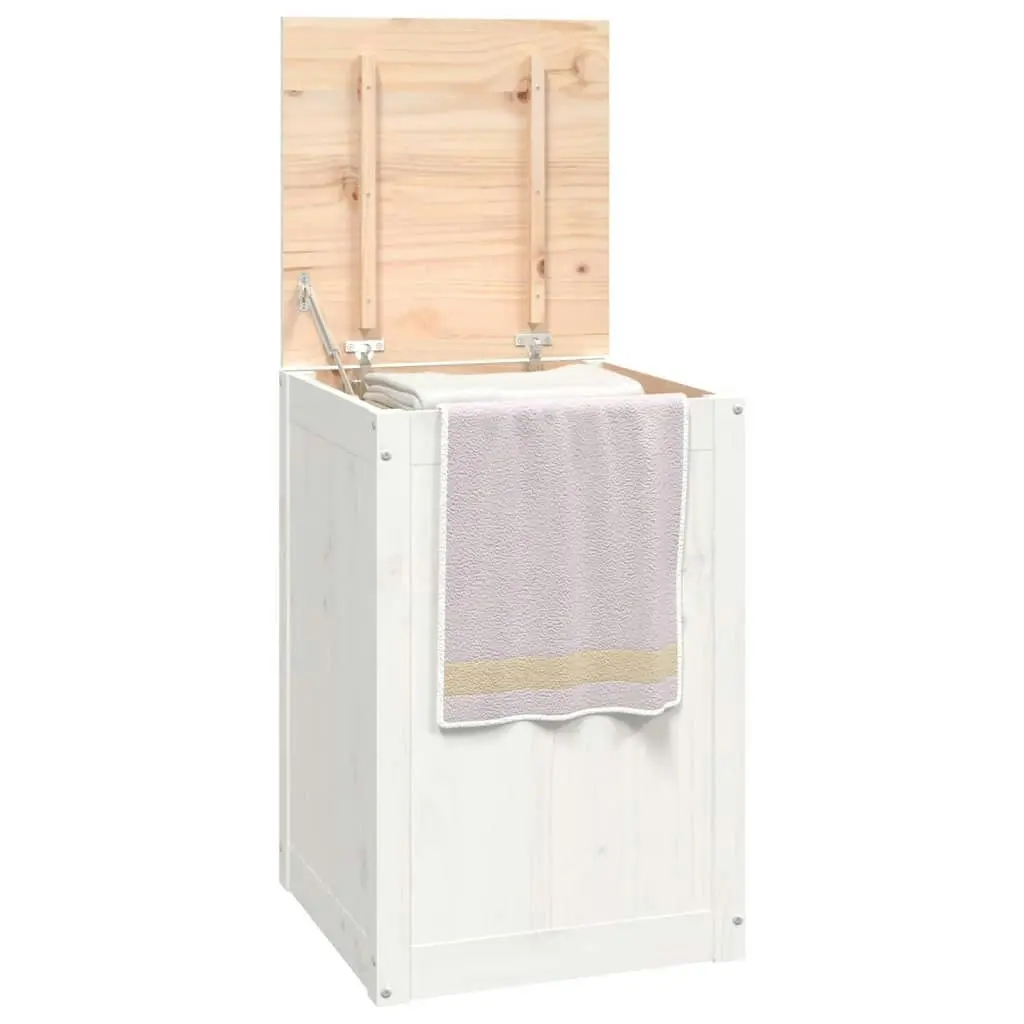 Laundry Box White 44x44x66 cm Solid Wood Pine 823565