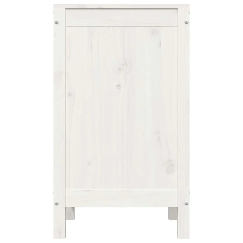 Laundry Box White 44x44x76 cm Solid Wood Pine 823575