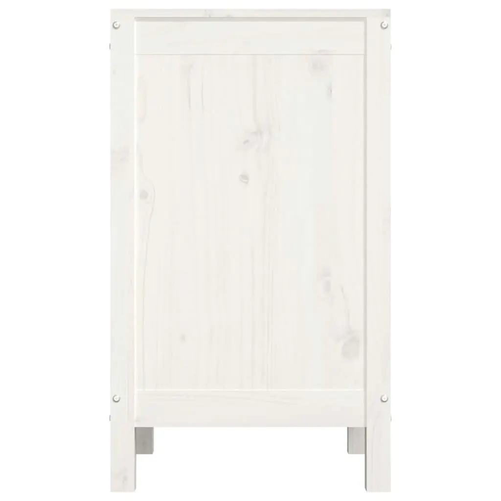 Laundry Box White 44x44x76 cm Solid Wood Pine 823575